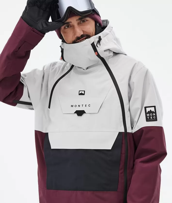 Snowboardjackor<MONTEC Doom LightGrey/Black/Burgundy