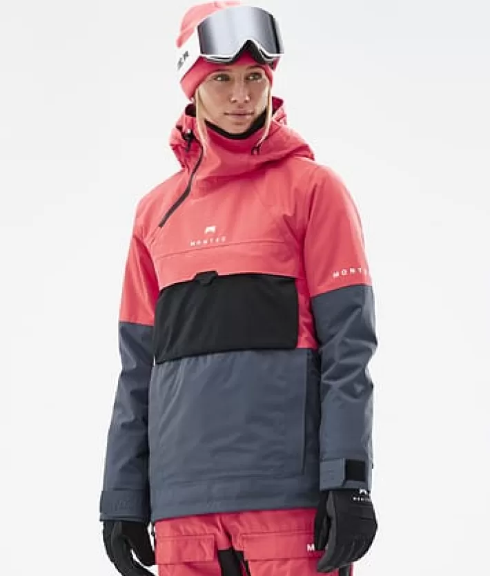 Snowboardjackor<MONTEC Dune W Coral/Black/MetalBlue
