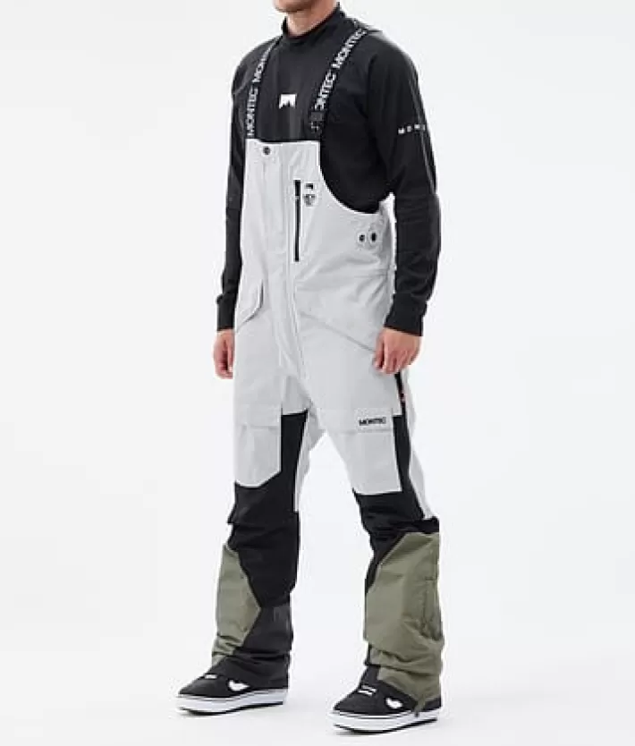 Snowboardbyxor<MONTEC Fawk LightGrey/Black/Greenish