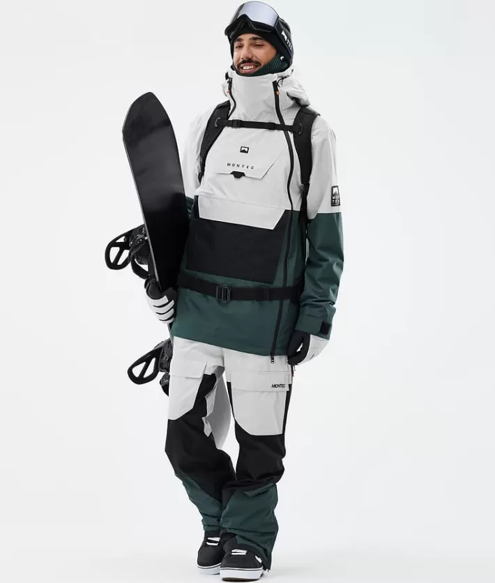 Snowboardbyxor<MONTEC Fawk LightGrey/Black/DarkAtlantic