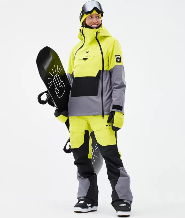 Snowboardbyxor<MONTEC Fawk W BrightYellow/Black/LightPearl